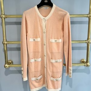 Vintage Chanel Rare 1990’s Cashmere Cardigan Sweater with CC Buttons